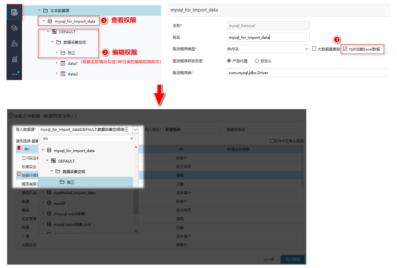 Smartbi Insight V10帮助中心 > Smartbi V10-数据连接 > excel数据源权限final.png